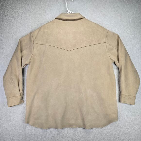 Zara Oversized Jacket Womens M Faux Suede Snap Front Tan/Beige Shacket - Picture 6 of 12